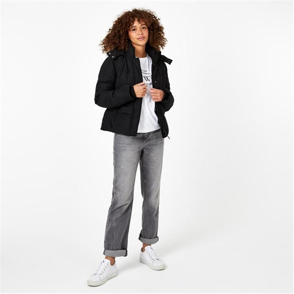 Jack Wills Riley Puffer Jacket Ladies Black