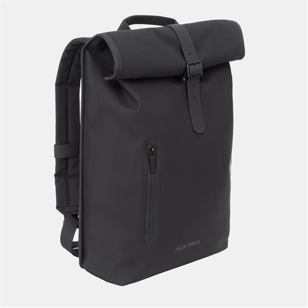 Jack Wills Roll Top Backpack Black