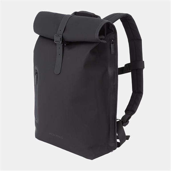 Jack Wills Roll Top Backpack Black