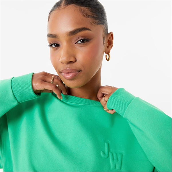 Jack Wills Ruched Crew Neck Sweater Green