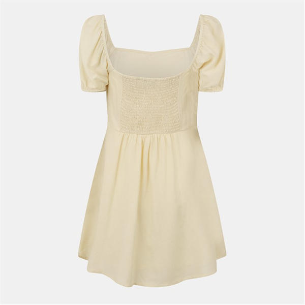 Jack Wills Ruched Mini Dress Butter Cream