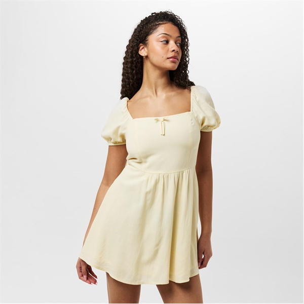 Jack Wills Ruched Mini Dress Butter Cream