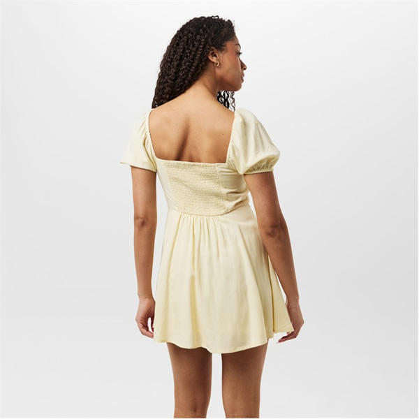 Jack Wills Ruched Mini Dress Butter Cream