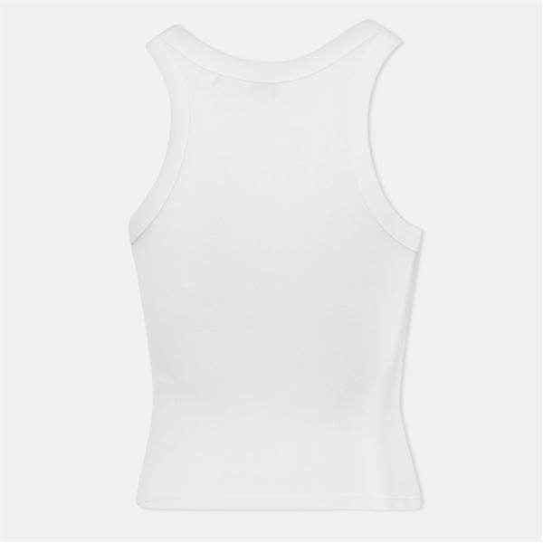 Jack Wills Scoop Neck Rib Tank Top Vintage White