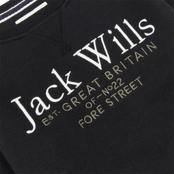 Jack Wills Script Crew Neck Sweatshirt Juniors Black