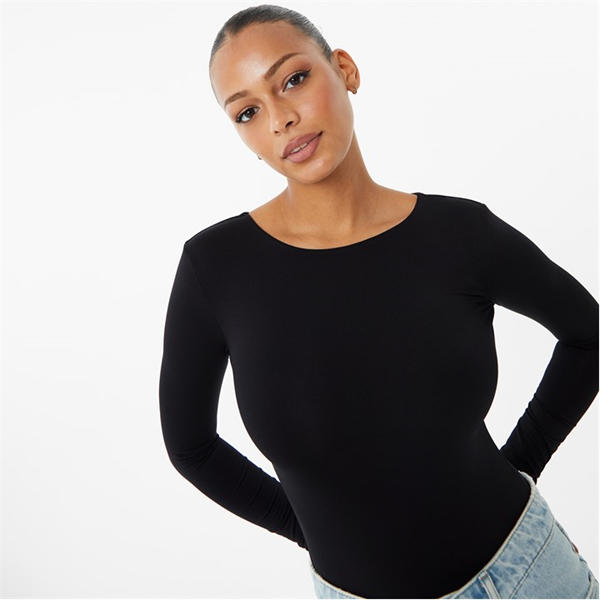 Jack Wills Second Skin Long Sleeve Bodysuit Black