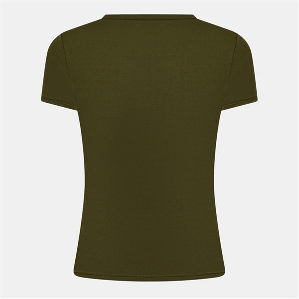 Jack Wills Second Skin Longline Baby Tee Khaki
