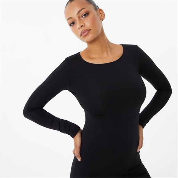 Jack Wills Second Skin Slit Maxi Dress Black