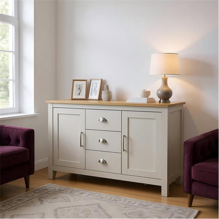 Jack Wills Sherbourne 3 Drawer Sideboard Grey