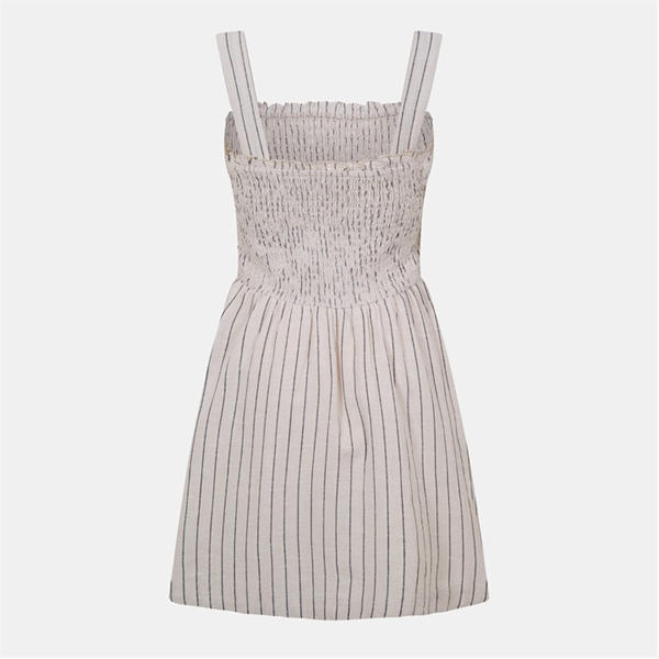 Jack Wills Shirred Skater Dress Natural Stripe