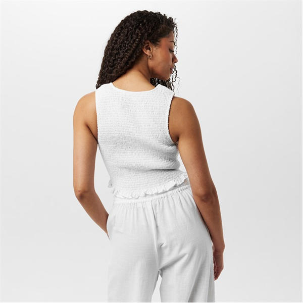 Jack Wills Shirred Tank Vintage White