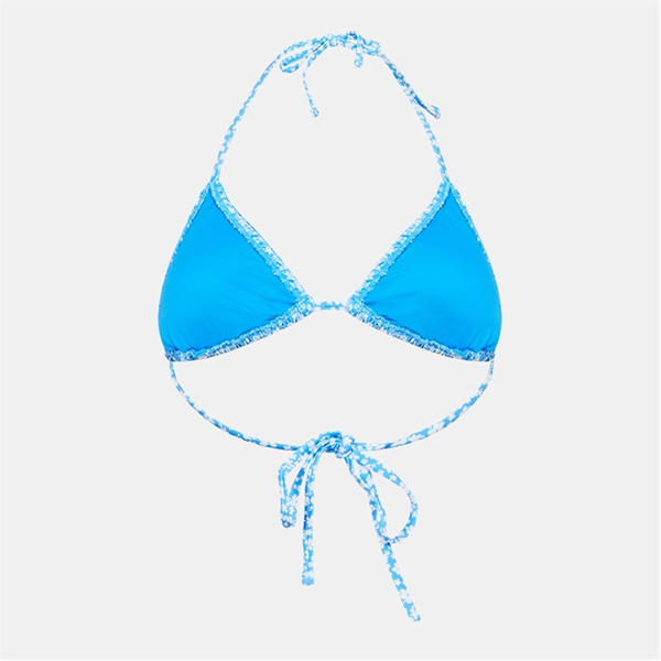 Jack Wills Shirred Triangle Bikini Top Marina Ditsy
