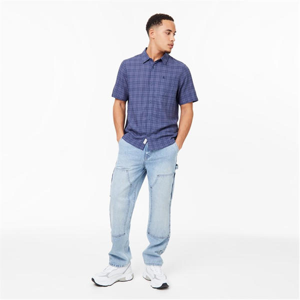 Jack Wills Short Sleeve Check Shirt Indigo