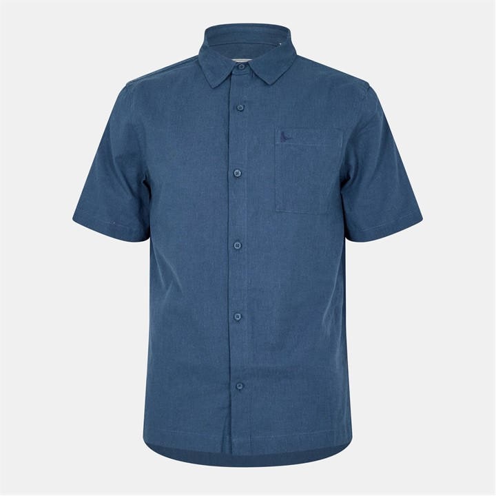 Jack Wills Short Sleeve Linen Shirt Navy