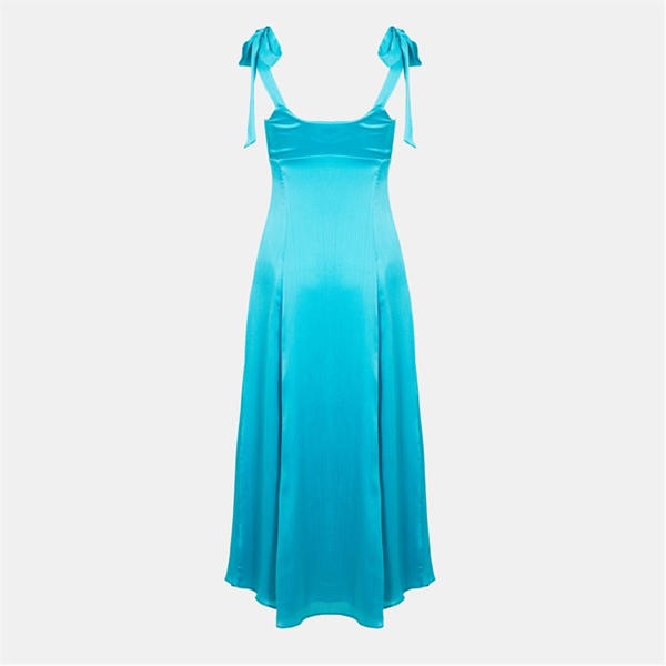 Jack Wills Shoulder Tie Midi Dress Turquoise
