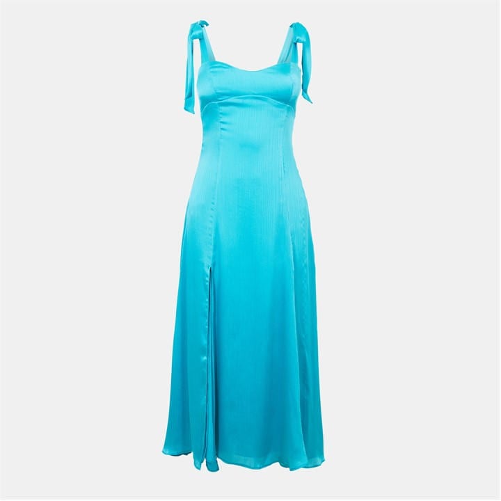 Jack Wills Shoulder Tie Midi Dress Turquoise