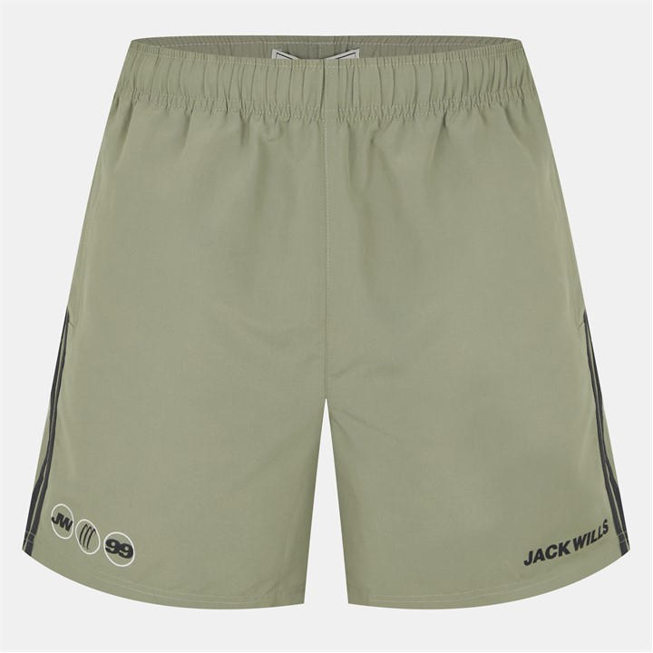 Jack Wills Side Stripe Swim Shorts Silver Sage