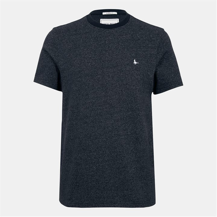 Jack Wills Siro Ribbed T Shirt Black/White