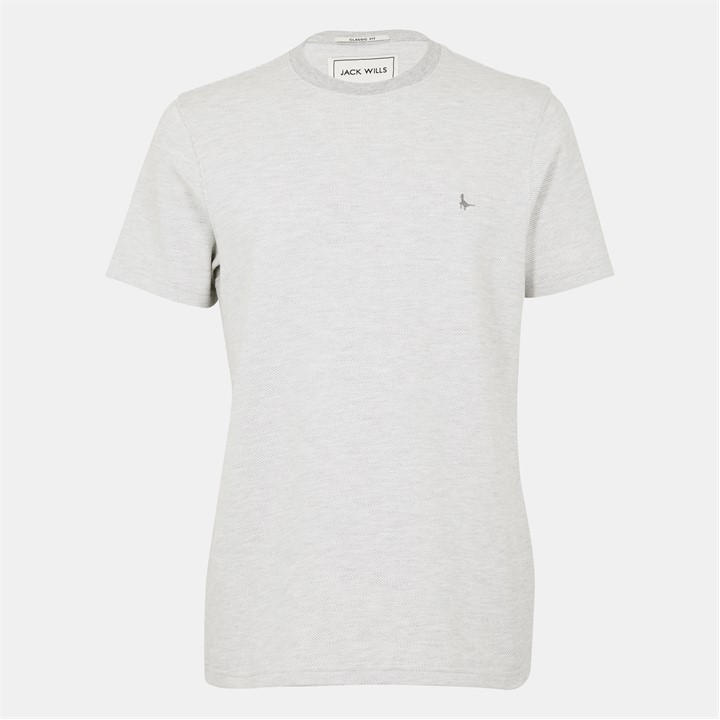 Jack Wills Siro Ribbed T Shirt Grey/White