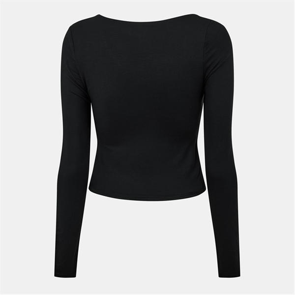 Jack Wills Slash Long Sleeve Top Womens Black