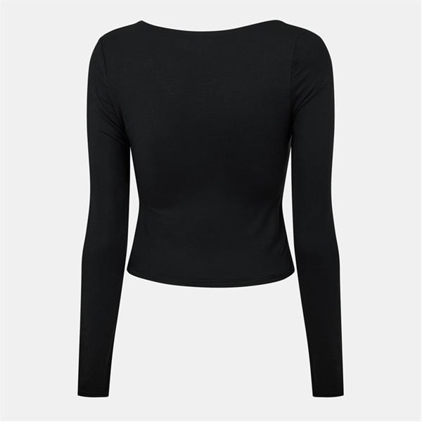 Jack Wills Slash Long Sleeve Top Womens Black