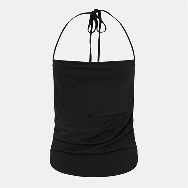 Jack Wills Slinky Halter Neck Top Black