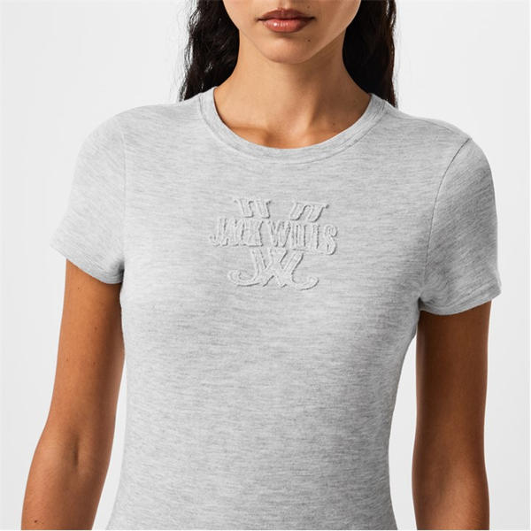 Jack Wills Slub Baby Tee Grey Marl