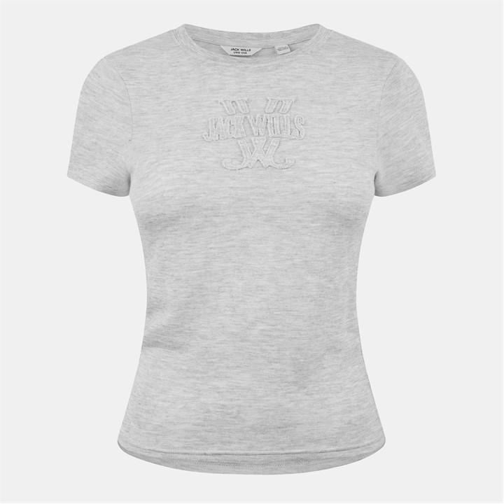 Jack Wills Slub Baby Tee Grey Marl