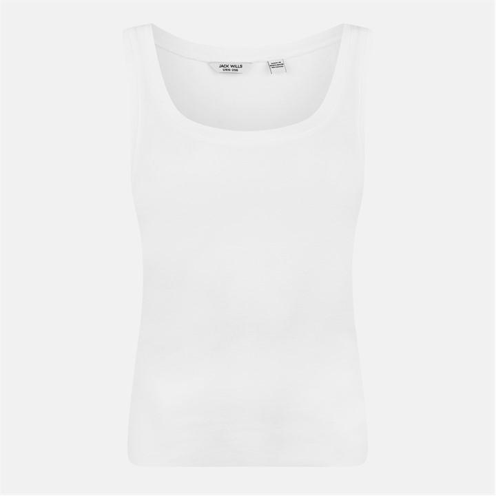 Jack Wills Slub LL Tank Ld53 White