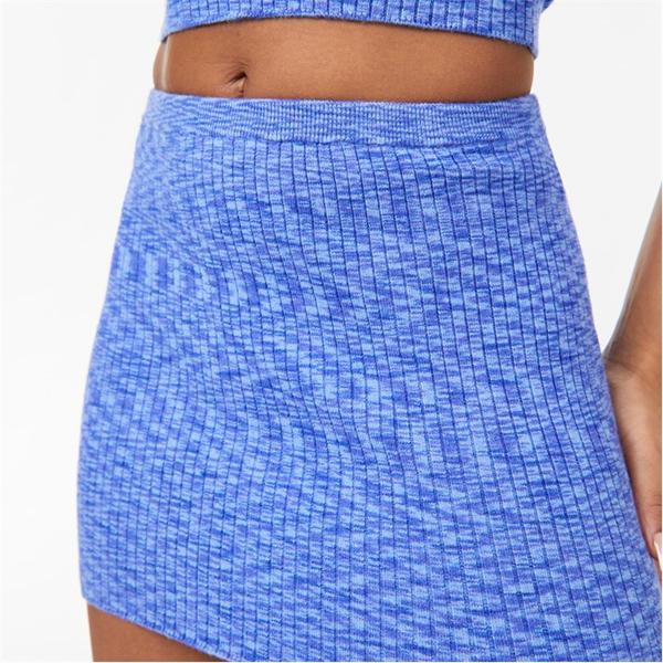 Jack Wills Space Dye Knit Rib Mini Skirt Blue Space Dye