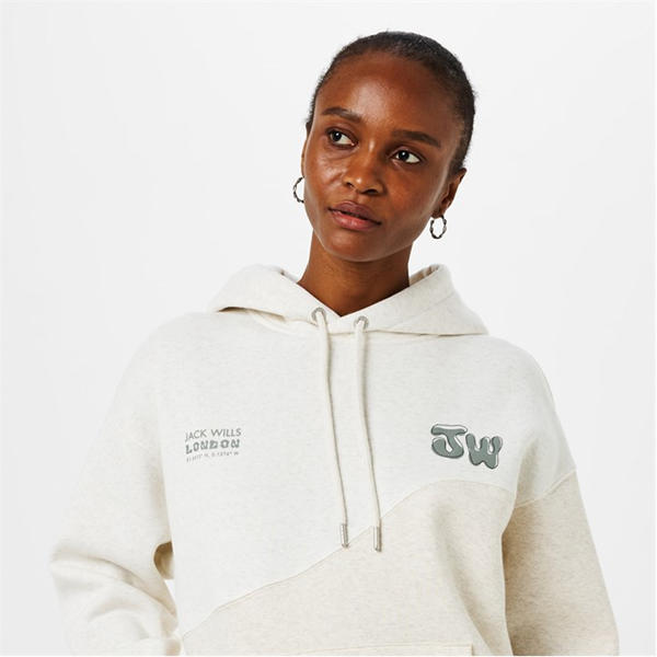 Jack Wills Splice Hoodie Oat Marl
