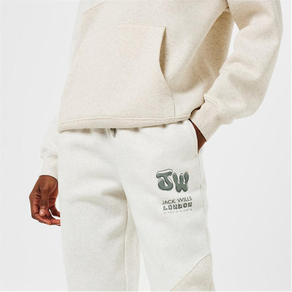 Jack Wills Splice Jogging Bottoms Womens Oat Marl