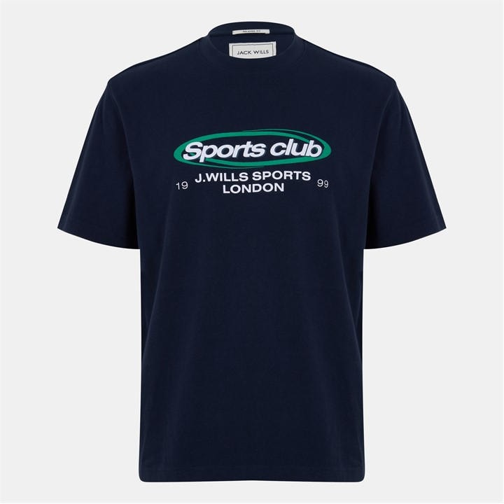 Jack Wills Sports Club T Shirt Navy