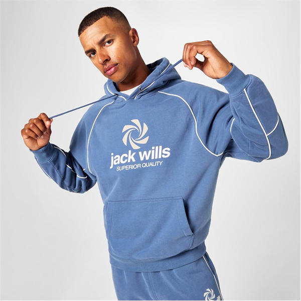 Jack Wills Sports Hoodie Vintage Indigo