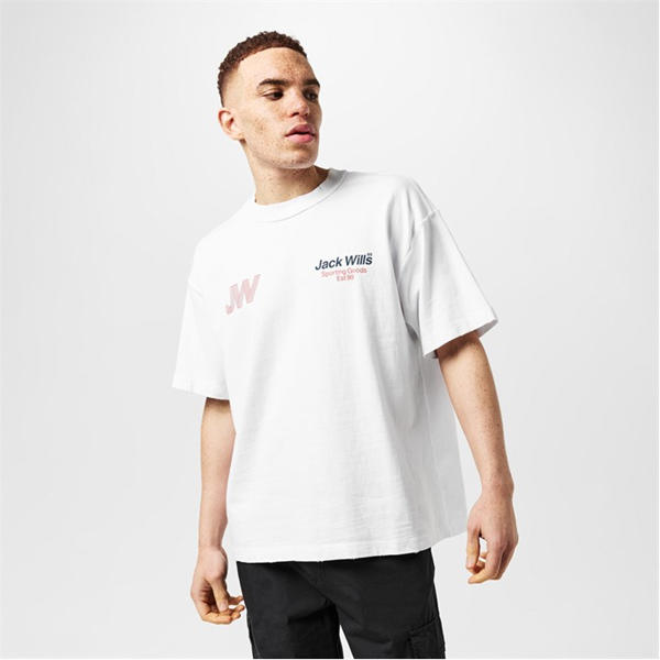 Jack Wills Sporty Initial T Shirt White