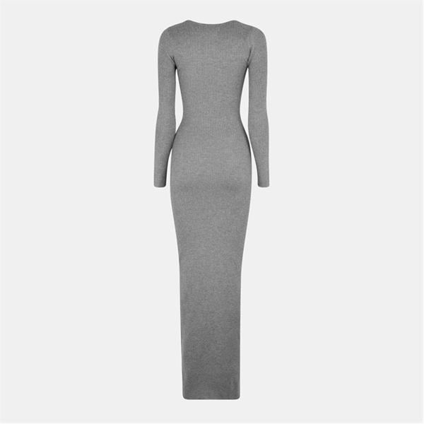 Jack Wills Square Neck Maxi Dress Charcoal Marl