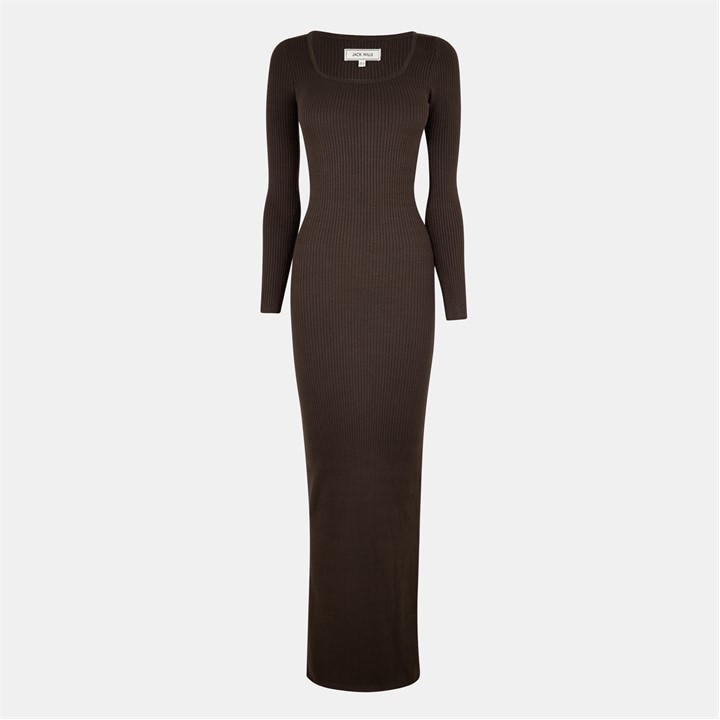 Jack Wills Square Neck Maxi Dress Cocoa