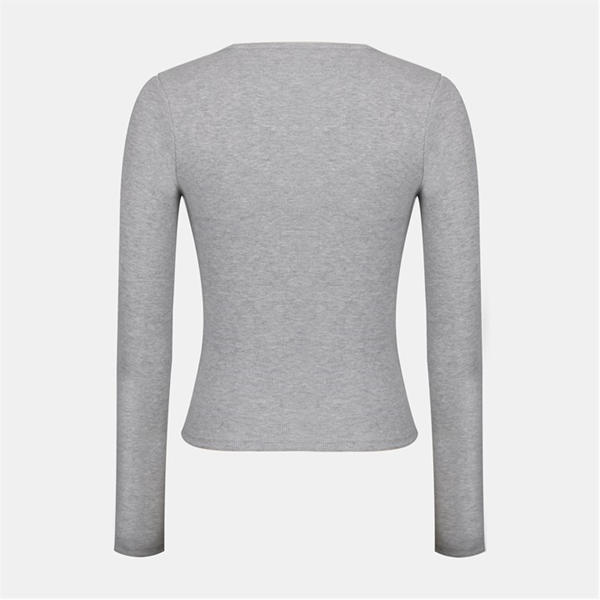 Jack Wills SquNeck LS Tee Ld54 Grey Marl