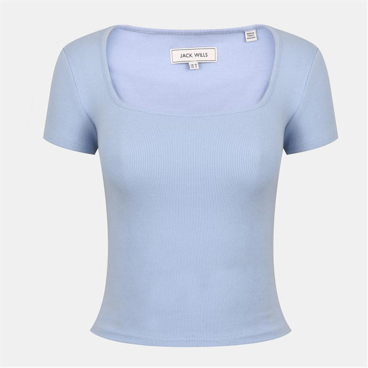 Jack Wills SquNeck SS Tee Ld54 Brunerra Blue