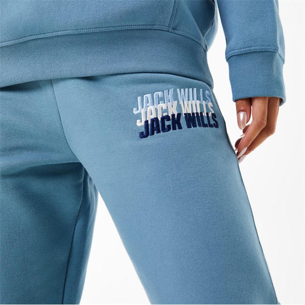 Jack Wills Stacked Graphic Jogger Shadow Blue