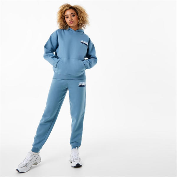 Jack Wills Stacked Graphic Jogger Shadow Blue