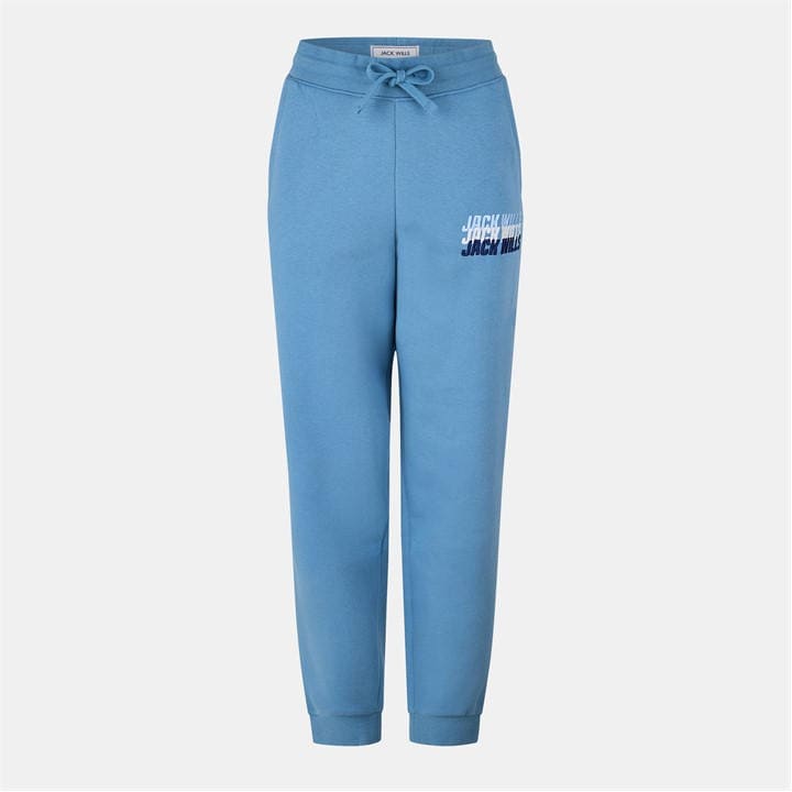 Jack Wills Stacked Graphic Jogger Shadow Blue