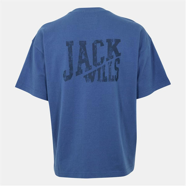 Jack Wills Stacked Logo T Shirt Vintage Indigo