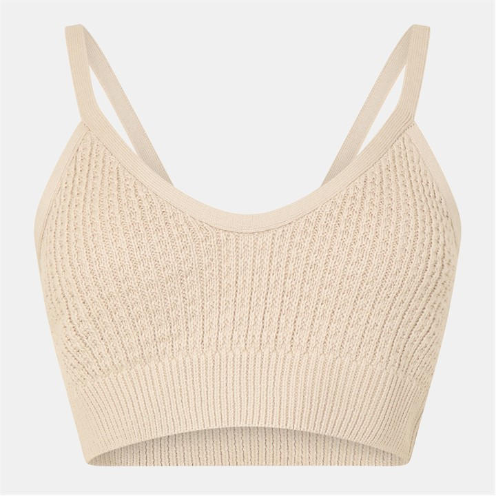 Jack Wills Stitchy Knit Bralette Stone