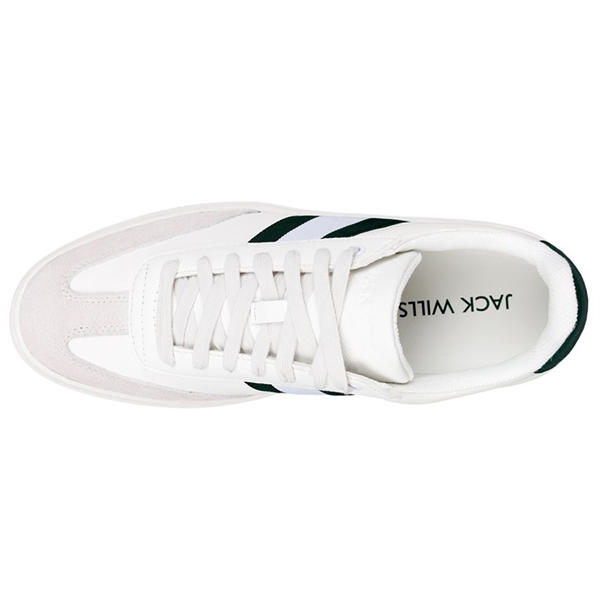 Jack Wills Stripe Lace Up Trainer White/Green