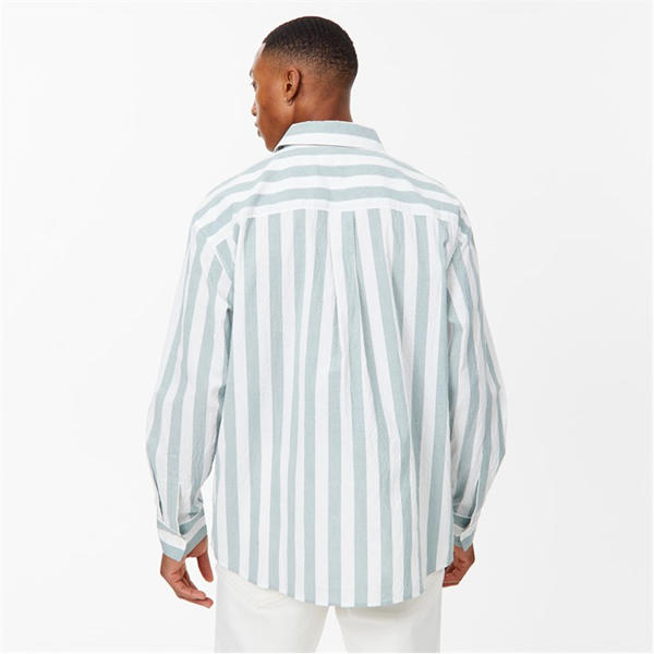 Jack Wills Stripe Long Sleeve Shirt White/Green
