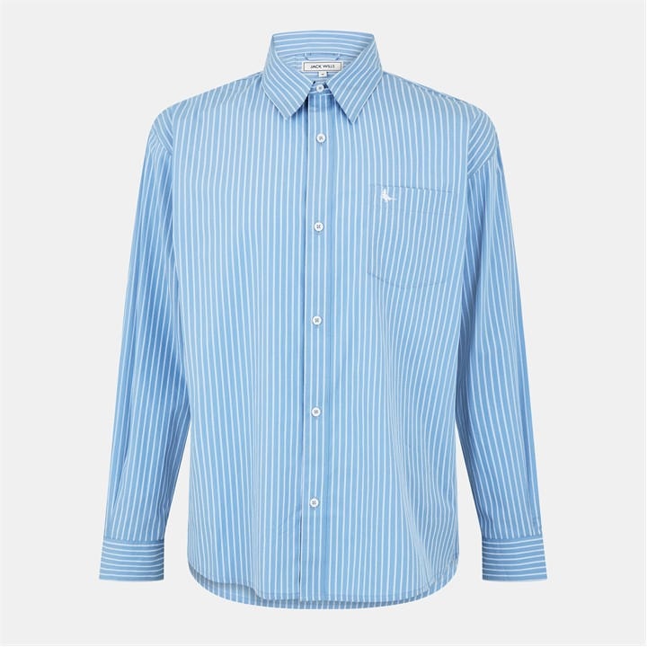 Jack Wills Stripe Shirt Sky Blue