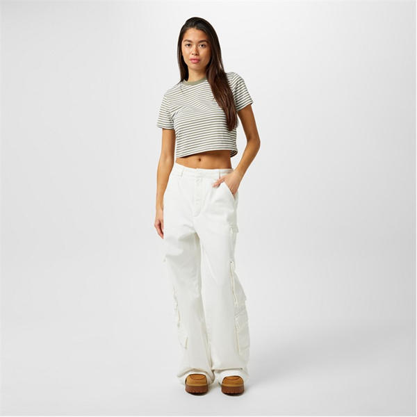 Jack Wills Striped Baby T Shirt White/Green