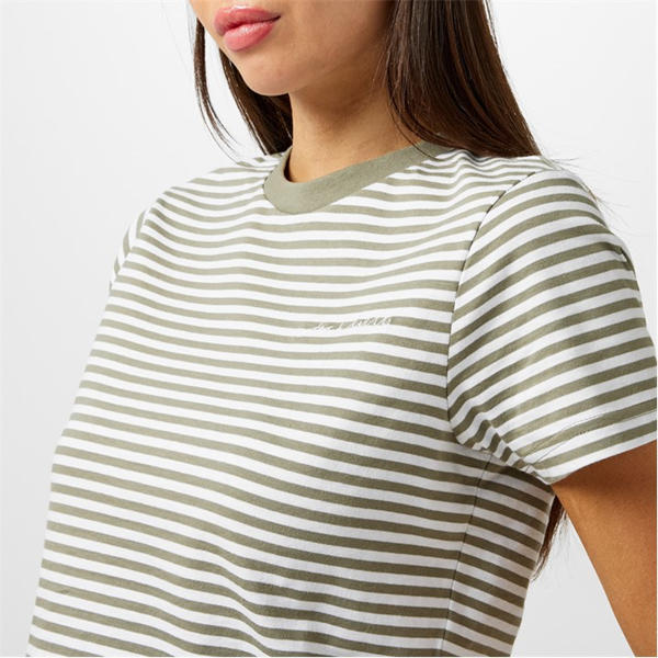 Jack Wills Striped Baby T Shirt White/Green