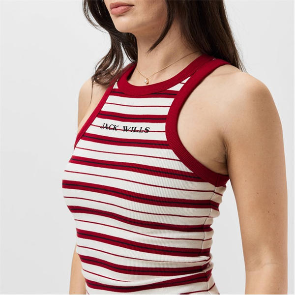 Jack Wills Striped Tank Top Red Stripe